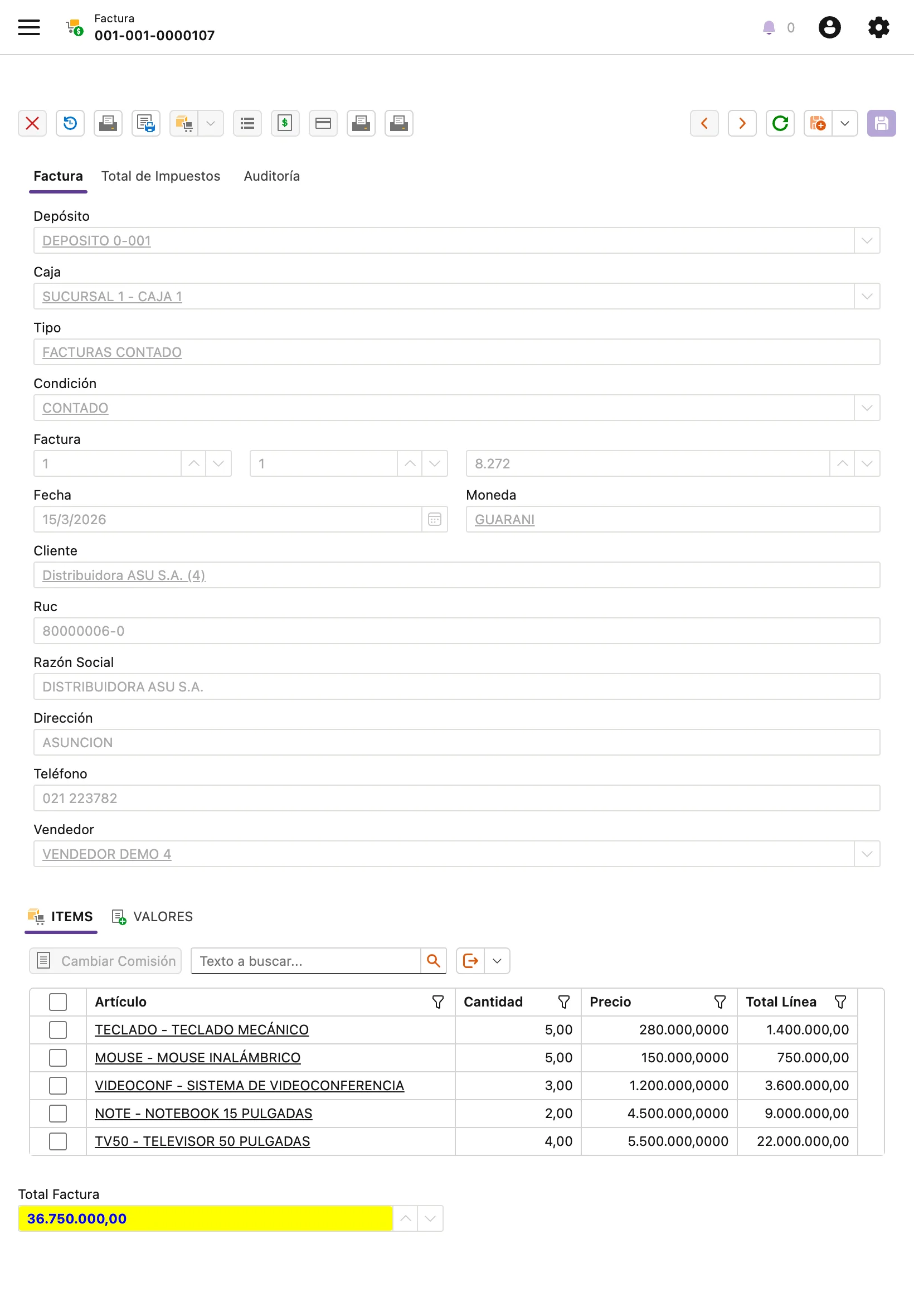 ISBO ERP - Facturación desde el celular